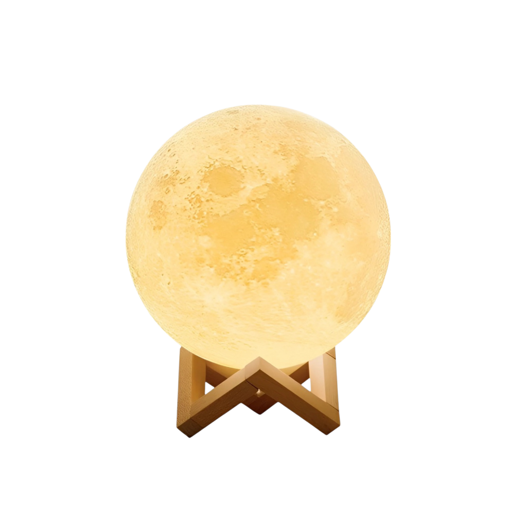Lunar Orb Moon Lamp with Adjustable Brightness – Elegant Home Decor in Warm White, 8-Inch Diameter, USB Rechargeable 0