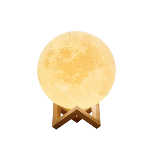 Lunar Orb Moon Lamp with Adjustable Brightness – Elegant Home Decor in Warm White, 8-Inch Diameter, USB Rechargeable 0