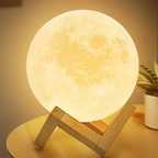 Lunar Orb Moon Lamp with Adjustable Brightness – Elegant Home Decor in Warm White, 8-Inch Diameter, USB Rechargeable 5