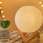 Lunar Orb Moon Lamp with Adjustable Brightness – Elegant Home Decor in Warm White, 8-Inch Diameter, USB Rechargeable 7
