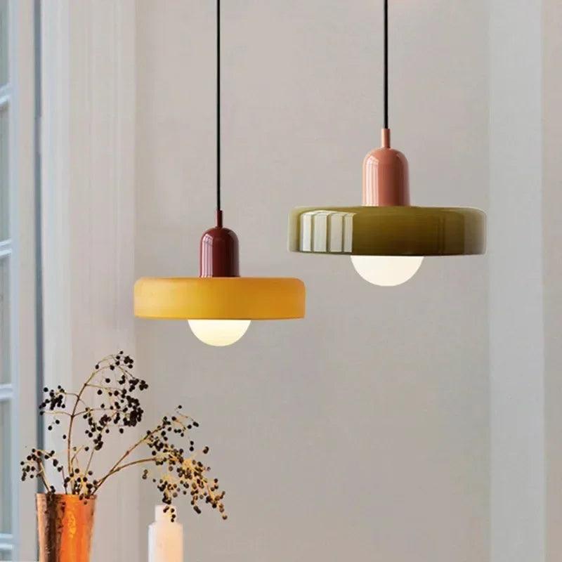 Modern Candy Color Pendant Lamp - Stylish Glass Pendant Lighting for Kitchen and Indoor Spaces with Energy-Efficient LED 2