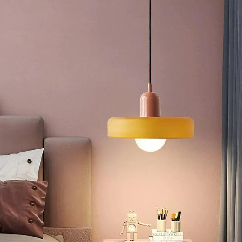 Modern Candy Color Pendant Lamp - Stylish Glass Pendant Lighting for Kitchen and Indoor Spaces with Energy-Efficient LED 4