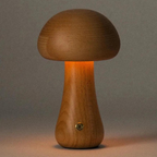 Mushroom-Inspired Table Lamp with Warm Wood Finish – Elegant Bedside Lamp for Living Room and Bedroom 4