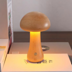 Mushroom-Inspired Table Lamp with Warm Wood Finish – Elegant Bedside Lamp for Living Room and Bedroom 5