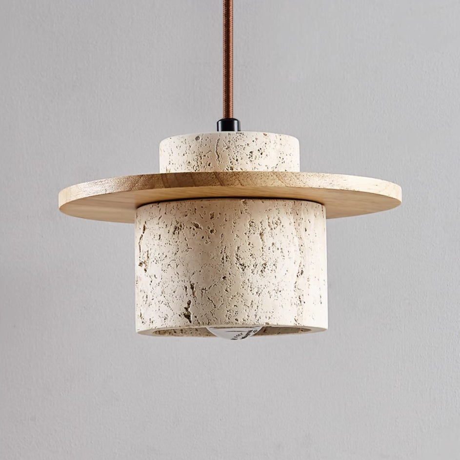 Natural Stone Pendant Light – Retro Matte Finish Hanging Light for Kitchen and Dining Room Decor 0
