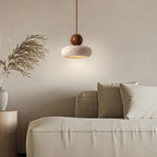 Natural Stone Travertine Pendant Light – Modern Beige Ceiling Fixture with Adjustable Height for Elegant Indoor Spaces 2